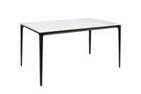 Stół SLIM 140x80 biały, czarny - ceramiczny marmur, aluminium