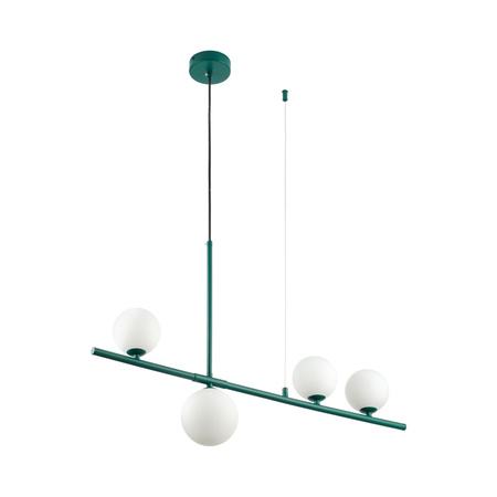Lampa wisząca MODERNO 80 cm -szmaragdowa z białymi kloszami