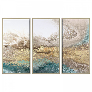 Serene Triptych Framed Canvas 400x30x800mm