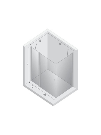 NZ2 Kabina prysznicowa NEW SOLEO GUNMETAL BRUSHED 1D prostokątna U 80x75x195 szkło czyste 6mm Active Shield 2.0