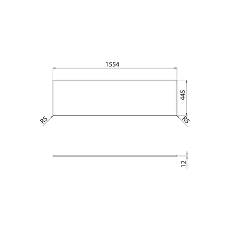 Blat Rockstone 1554x12x445mm, biały mat