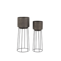 Elda Planters Pewter Set of 2