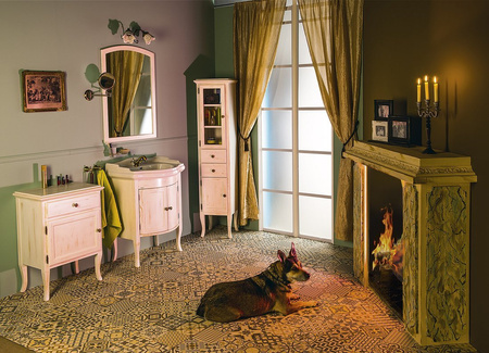 RETRO słupek wysoki 40x170x36cm, starobiała, lewa