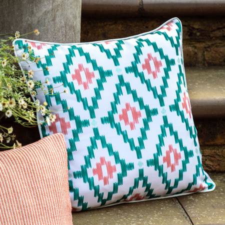 Aroha Geo Printed Cushion Apricot 450x450mm