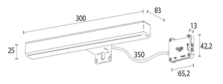 VERONICA 2 oświetlenie LED, 8 W, 300x25x83 mm, IP44, chrom