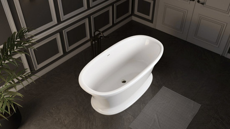 VELIA wanna wolnostojąca, kompozyt, 167x83x62,5cm, biały