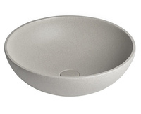 TURF umywalka betonowa z korkiem, średnica 44cm, biały piaskowiec