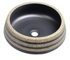 PRIORI umywalka ceramiczna nablatowa Ø 41cm, czarny/kamień