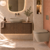 Zestaw RESORT FEELING umywalka nablatowa, Korek klik klak, Miska i Deska WC Cappuccino mat (514)