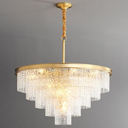 Lampa wisząca ICELAND 60 cm - mosiądz, szkło kryształowe