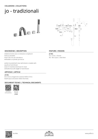Bateria wannowa 5-otworowa-Paffoni/kolekcja Jo