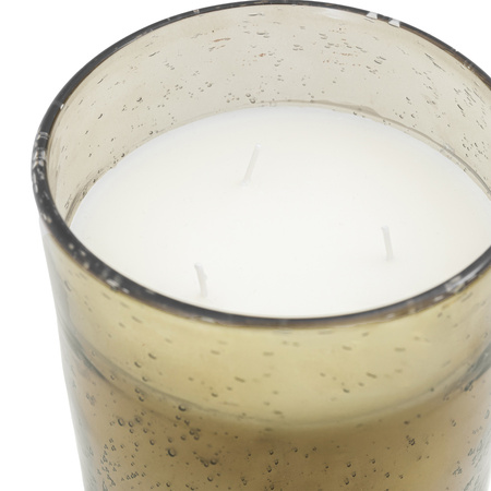 Filled Glass Candle Large Green S'wood & C'wood