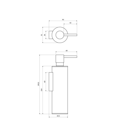 MODERN PROJECT dozownik mydła w płynie, wiszący, miedź szczotkowana