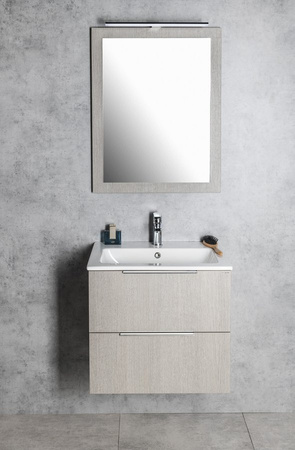 NIROX Lustro w ramie 60x80cm, dąb srebrny