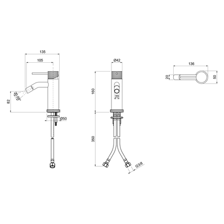 ULTRASAN bidetowa bateria bez odpływu, czarny mat