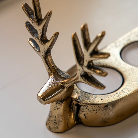 Stag Gold Trio Tealight Holder 250x95x120mm