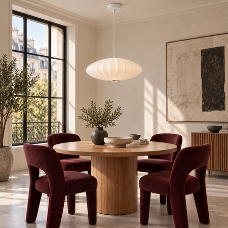 Lampa wisząca SILK FLAT biała 50 cm - nowoczesna i minimalistyczna