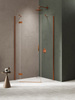 Kabina NESTA COPPER BRUSHED 1D pięciokątna prawa Drzwi P 100x80x200 czyste 6mm Active Shield 2.0