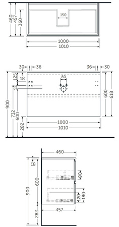 JOY Szafka podumywalkowa podwiesz.100cmScandin Oak