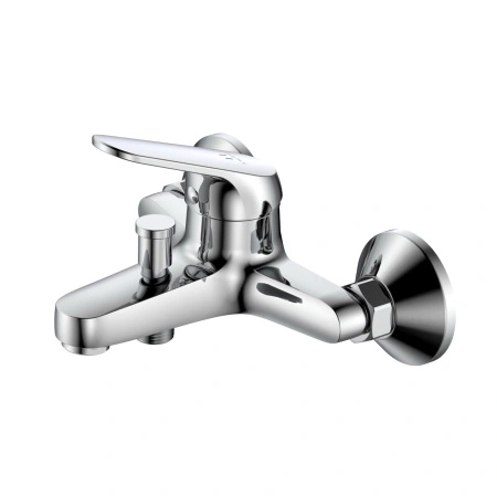 Bateria wannowa ścienna z przełącznikiem natrysku, chrom