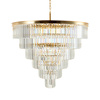 Lampa wisząca SPLENDORE 100 cm - żyrandol złoto-kryształowy
