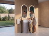 OASIS umywalka ceramiczna wolnostojąca ø 40x89cm, biała/beton pearl grey