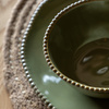 Organic Beaded Bowl Olive (4pk) 160x70mm