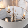 Highclere 3 Pendant Lght Chrome&Natural 350-1200mm