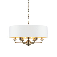 Highclere 6 Pendant Light Antique Brass 350-1740mm