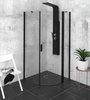 ZOOM BLACK kabina prysznicowa półokrągła 900x900mm, szkło czyste, prawa