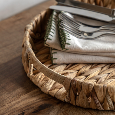 Wye Woven Round Tray Natural S/2 340x340x50mm