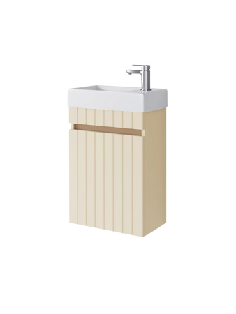 Szafka łazienkowa wisząca z umywalką 40 cm almond mat MISENO 001-SU40-02+TR41355