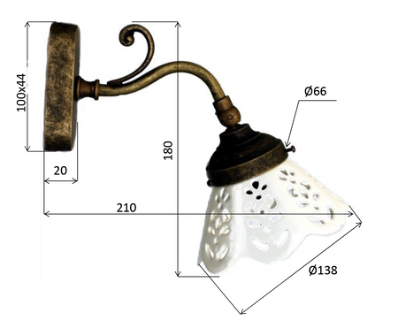 BARI oświetlenie E14 40W, 230V, IP21, ceramiczne, brąz
