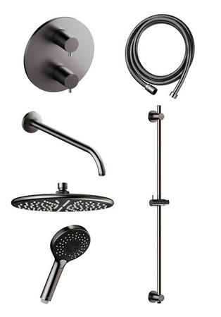 Silhouet SR1 - podtynkowy zestaw prysznicowy termostatyczny szczotkowany grafit pvd