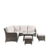 Zestaw ogrodowy ASCOT narożny – sofa + stół regulowany + ławka + puf, 9 osób