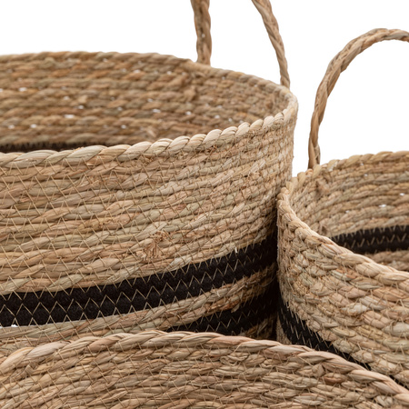 Storage Basket Black Stripe Nest s/4 D370mm