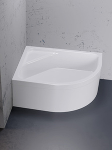 Brodzik NEW MAXIMA z siedziskiem P asymetryczny 100x80x41 gł. 28 cm, o52 bez obudowy stelaż/ szyna z nóżkami)