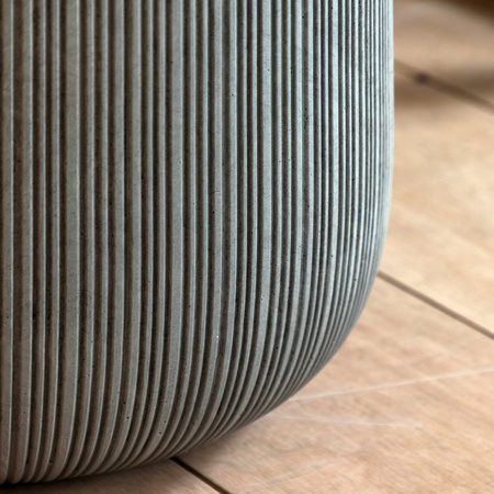 Denia Ribbed Outdoor Planter Grey 445x445x370mm