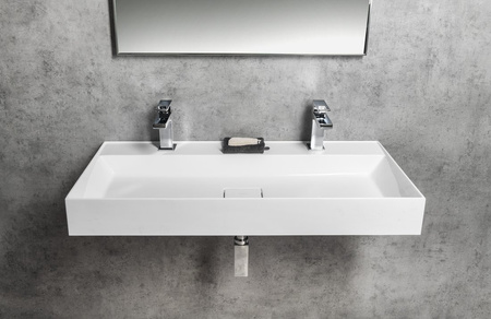 GODIVA umywalka kompozytowa podwójna, 96x44cm, biały