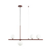 Lampa wisząca MODERNO 80 cm - burgundowa z białymi kloszami
