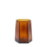 Organic Faceted Hurricane Amber H200mm