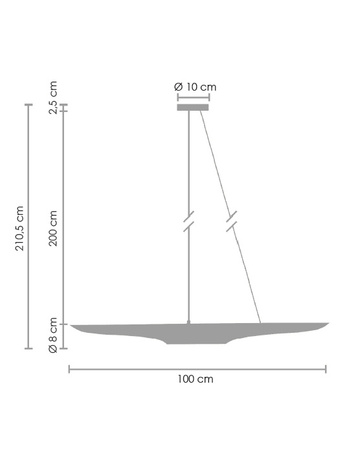 Lampa wisząca BLACK TUBE 100 cm - czarno złota tuba