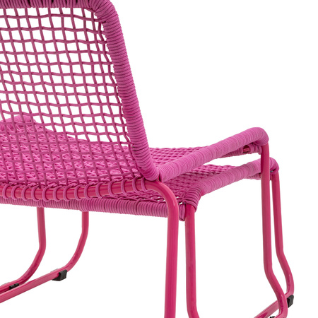 Sassano Lounge Chair with Footstool Pink