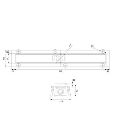 LOWFIX prysznicowy odpływ liniowy, 60 cm