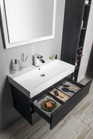 ODETTA szafka umywalkowa 82x50x43,5cm, czarny dąb