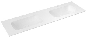 ARUBA umywalka podwójna, 210x51,5 cm, Rockstone biały mat