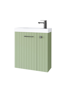 Szafka łazienkowa wisząca z umywalką 55 cm szałwia mat uchwyt gun metal NOOK 010-SU55-07+TR41366
