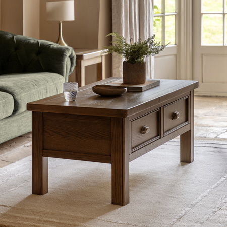 Hardwick 2 Drawer Coffee Table 1200x600x500mm