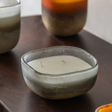 Mercury Candle White/Silver Large Amber & Lily