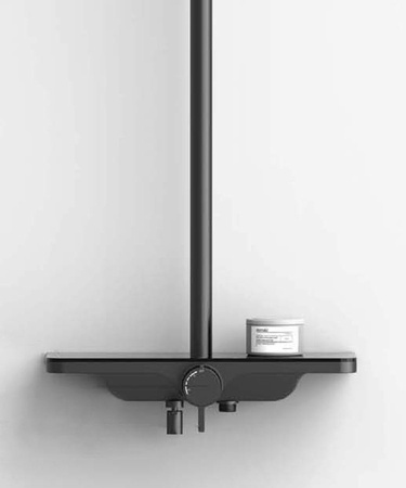 ARONA zestaw prysznicowy z baterią, wylewka, czarny mat